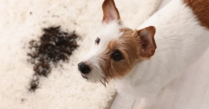 Carpet being treated for pet stains and odours with eco-friendly solution